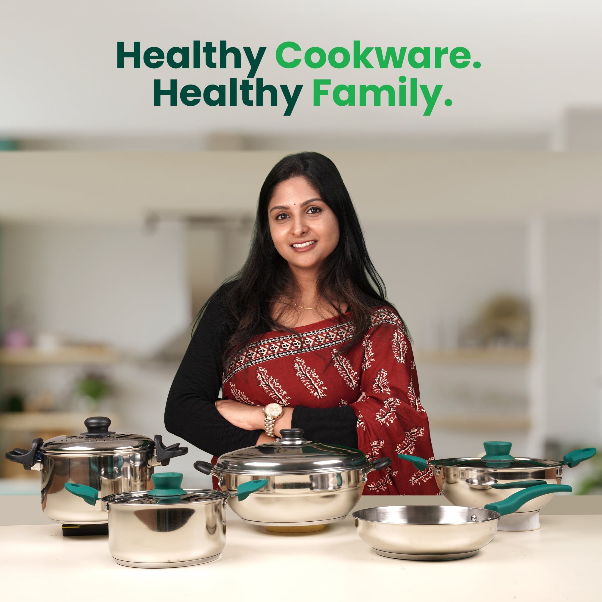 The Indus Valley 8 Pit Tri-Steel Multi Pot Premium Stainless Steel Idli/ Dhokla/ Momo Maker/ Veg Steaming Set, Tri-ply Induction Bottom, 5 Plates, 3L | Grocsy