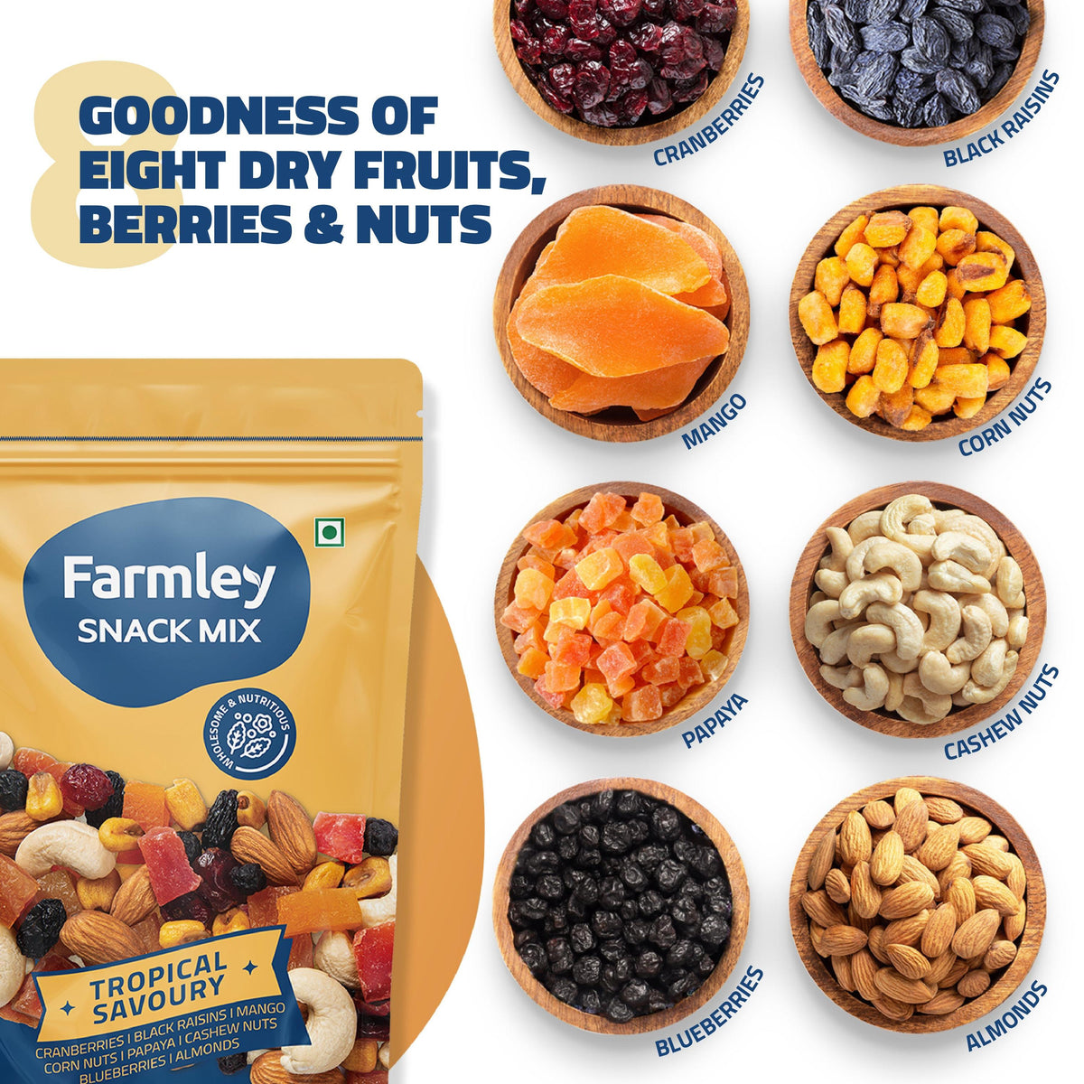 Farmley Tropical Savoury Snack Mix | Grocsy