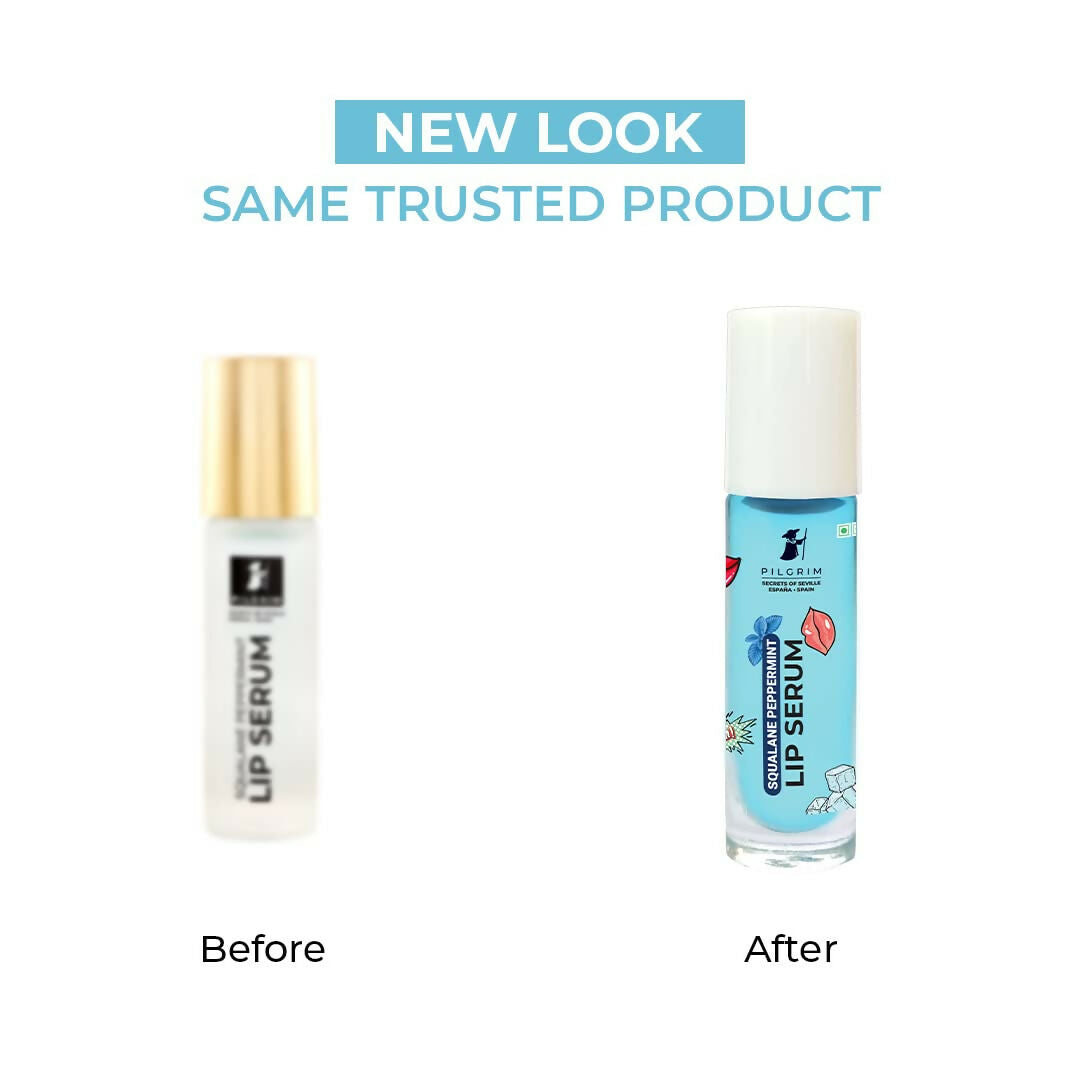 Pilgrim Spanish Lip Serum (Peppermint) with Roll-on For Visibly Plump Lips, Hydrating Lip Serum For Dark Lips | Grocsy