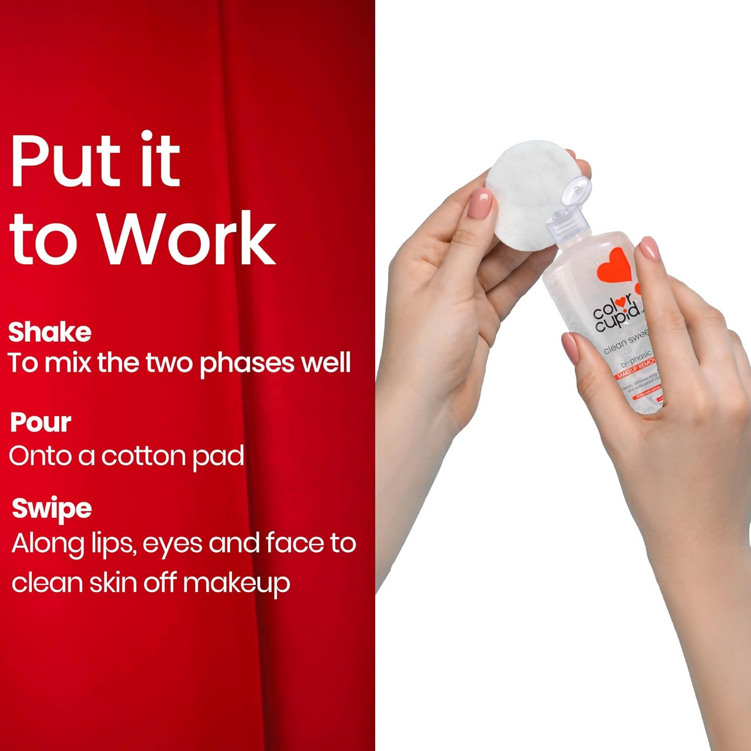 Color Cupid Bi-Phase Makeup Remover | For lips, eyes and face | Grocsy