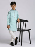 Joban Fashion Kids Island Ethnic Wear with Silk Sequence Embroidery Kurta and Pyjama Set - Teal Blue | Grocsy
