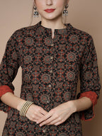 Myshka Women's Muli A-Line Kurta & Trousers With Dupatta | Grocsy