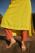 trueBrowns Lime Cotton Dobby Kurta Pant Set | Grocsy