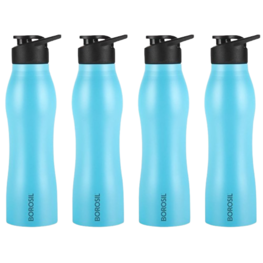 Borosil Hydra Grip Go Stainless Steel Water Bottle - Blue | Grocsy