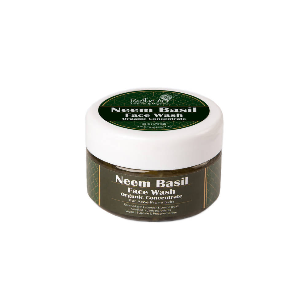 Rustic Art Neem Basil Face Wash Organic Concentrate | Grocsy