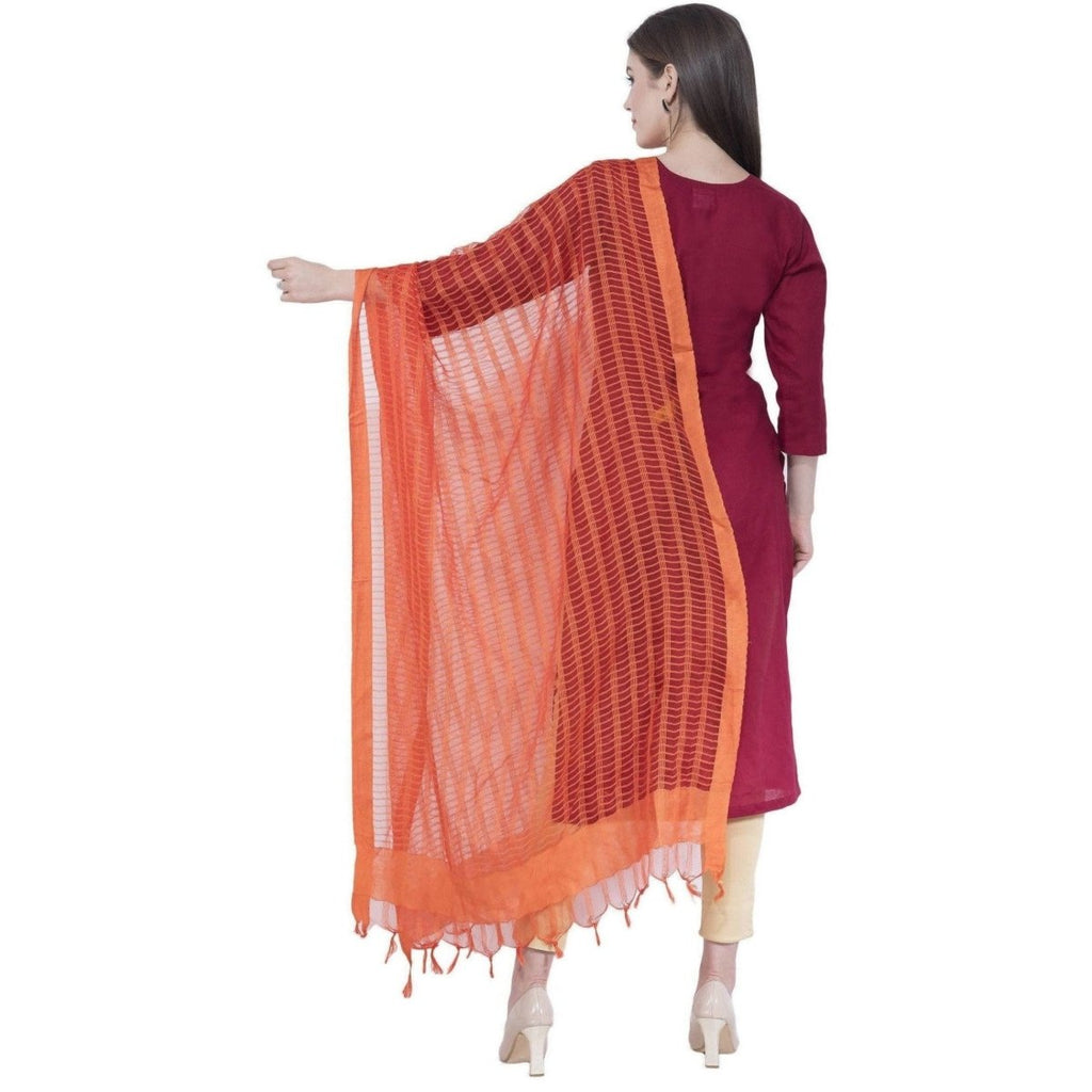 A R Silk Orange Color Regular Dupattas and Chunnis | Grocsy