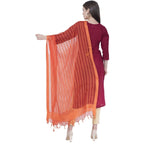 A R Silk Orange Color Regular Dupattas and Chunnis | Grocsy