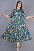 Vamika Cotton Sea Green Party Wear Kurti | Grocsy