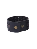 NVR Men's Black Leather Bracelet | Grocsy