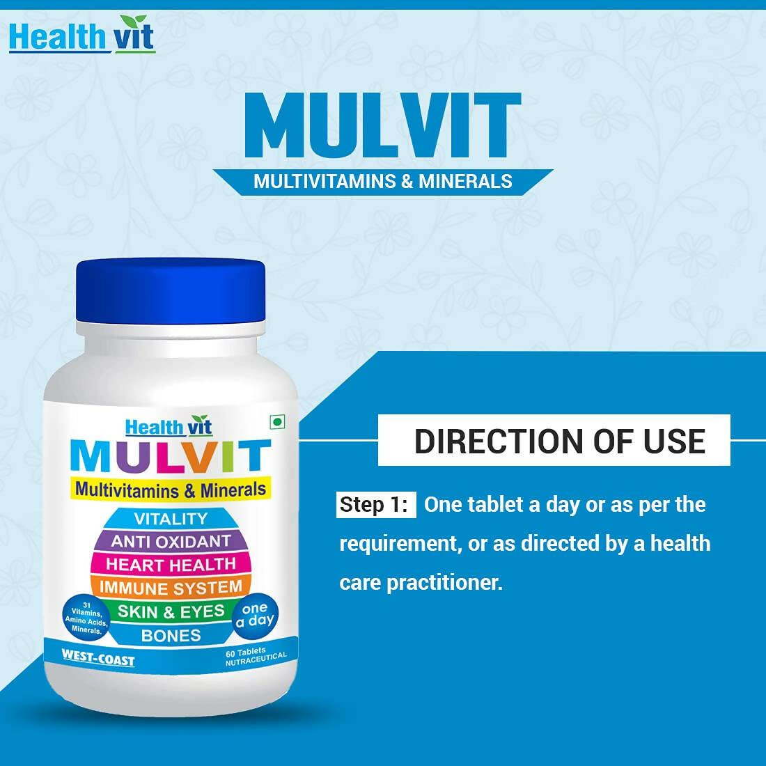 Healthvit Mulvit Multivitamins and Minerals Tablets | Grocsy