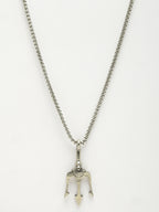 NVR Men's Silver-Plated Stainless Steel Geometric Charm Pendant With Chain | Grocsy
