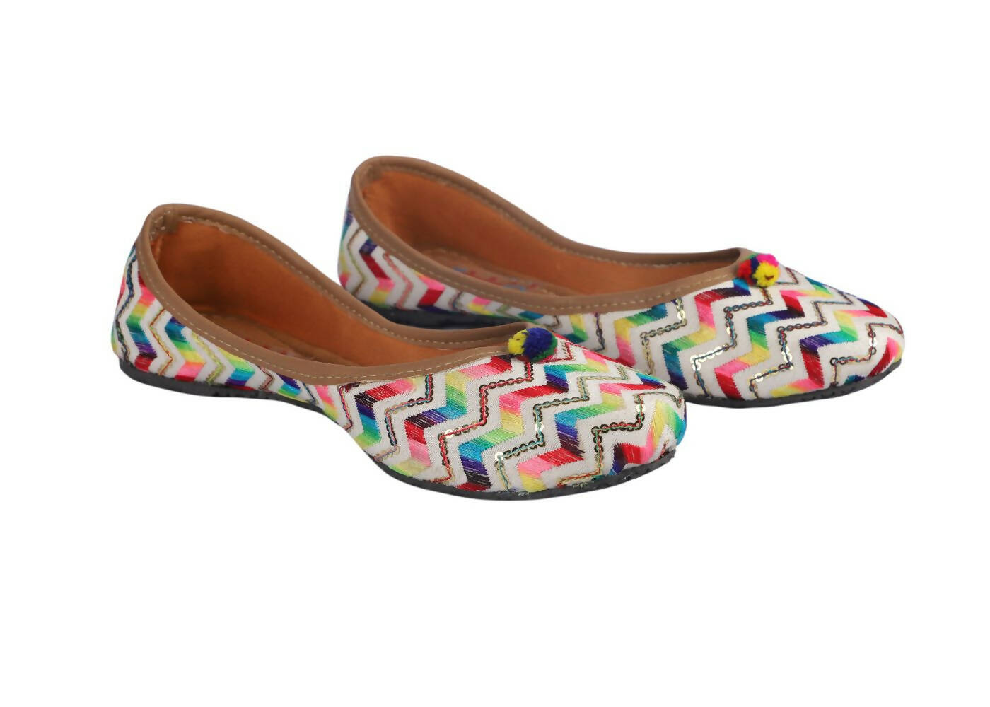 Tiny Bugs Girls Hand Crafted Ethnic Juttis - Multi | Grocsy