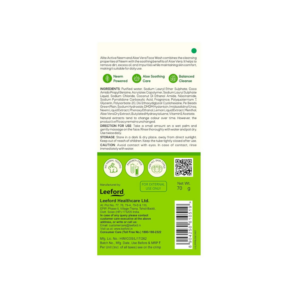 Alite Neem & Aloe Vera Face Wash | Grocsy