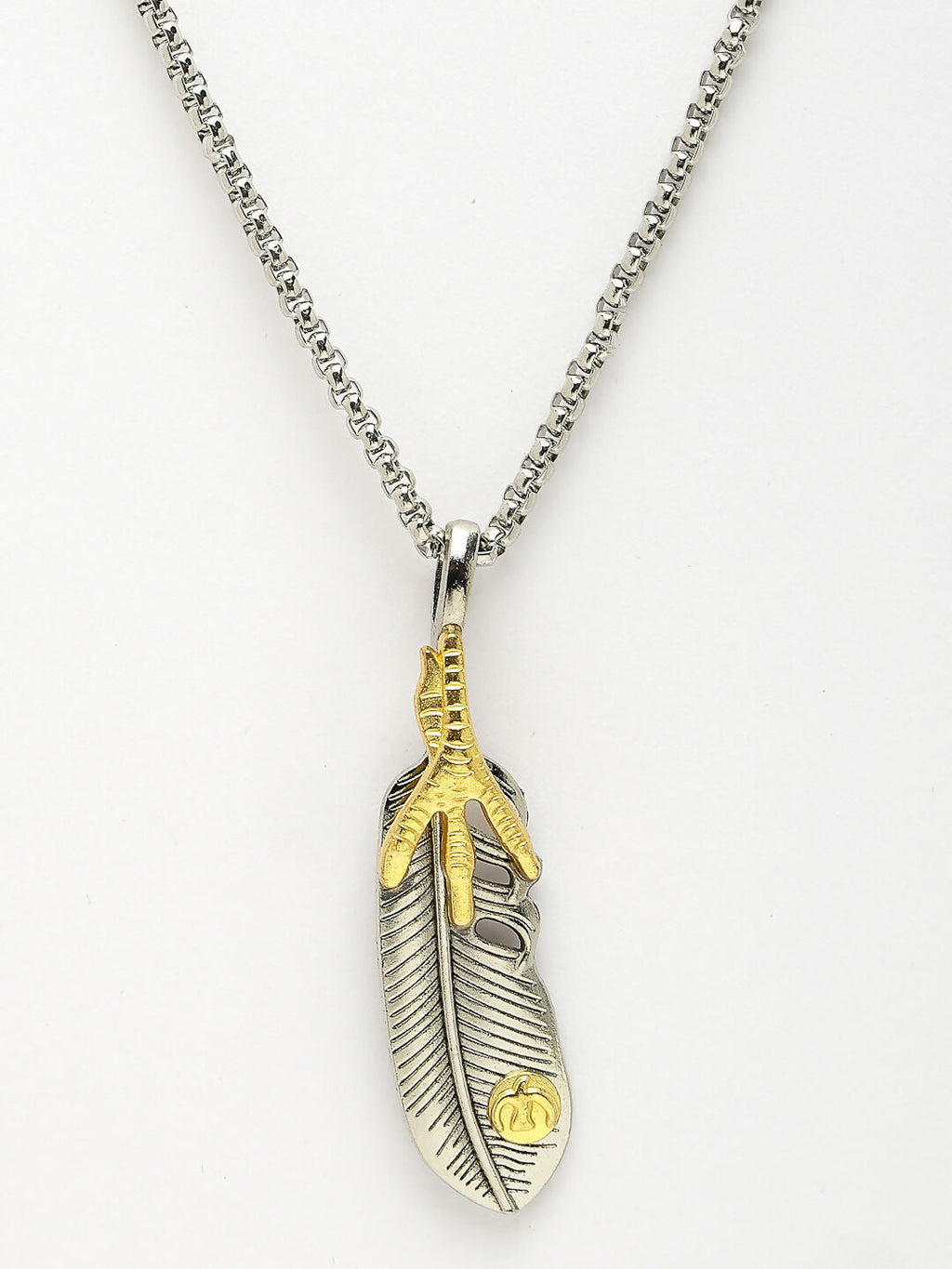 NVR Men's Silver-Plated Stainless Steel Pendant with Chain | Grocsy