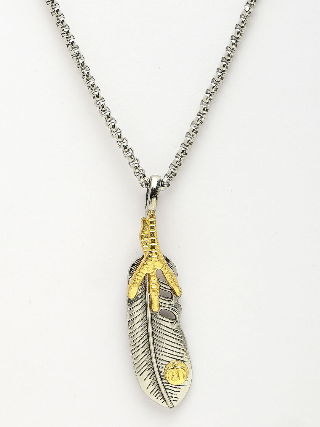 NVR Men's Silver-Plated Stainless Steel Pendant with Chain | Grocsy