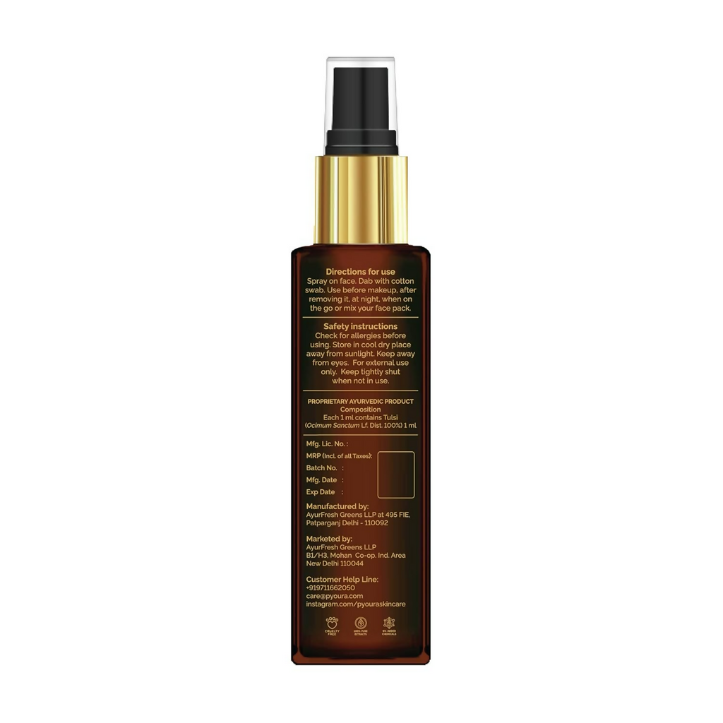 Pyoura Tulsi Anti Wrinkle Glowing Skin Face Toner Mist | Grocsy