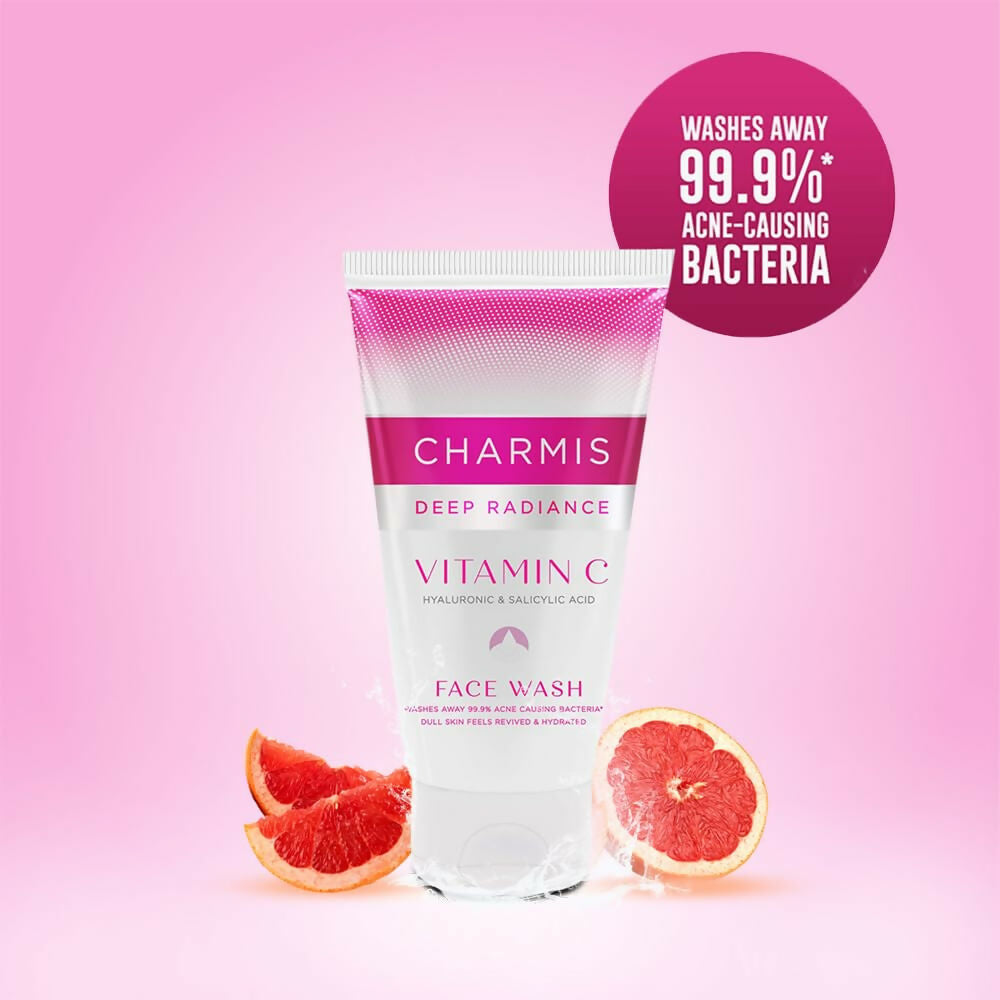 Charmis Deep Radiance Vitamin C Face Wash with Hyaluronic Acid & Salicylic Acid | Grocsy