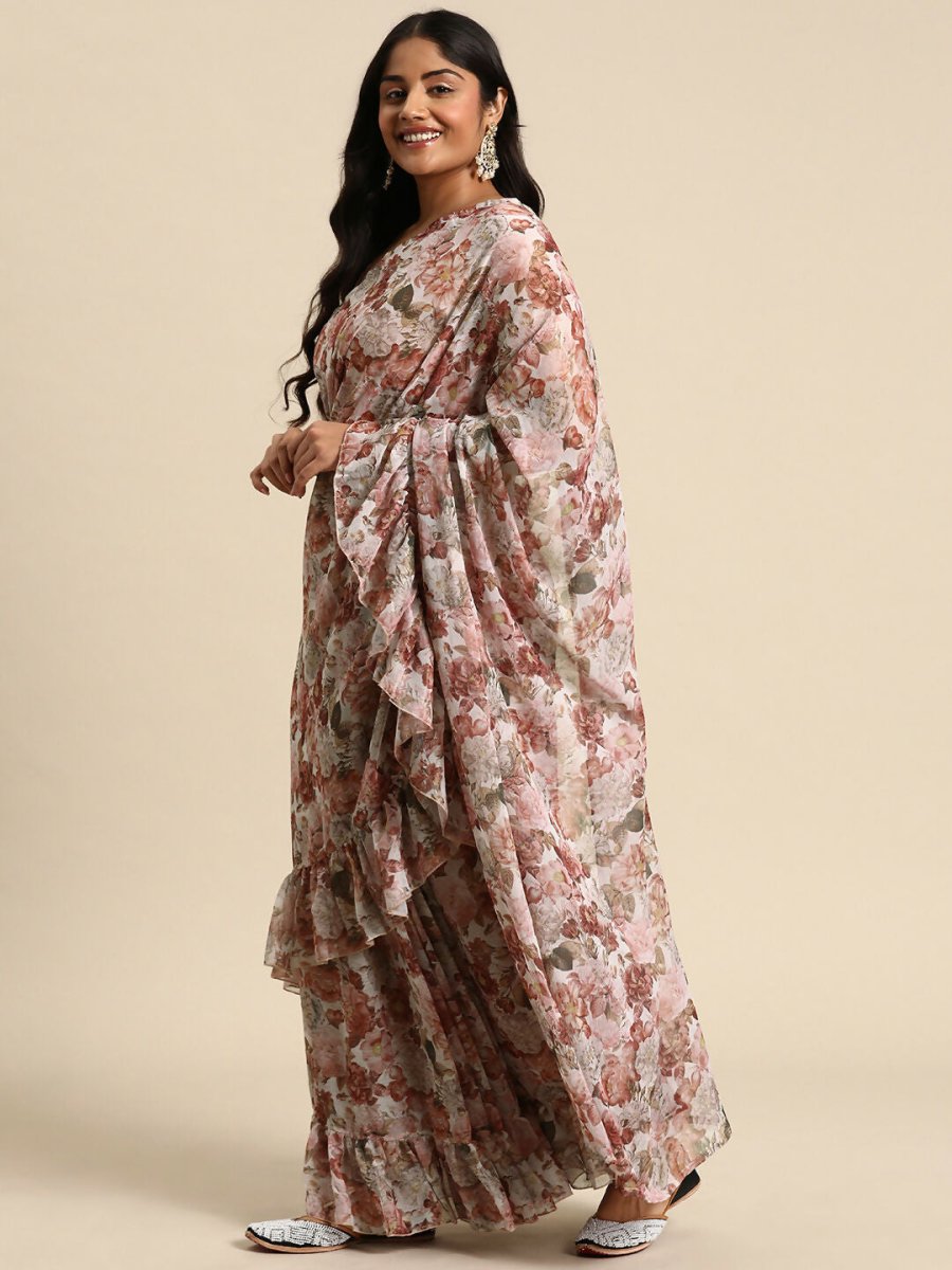 Ahalyaa Women's Traditional wear Saree - Pink | Grocsy