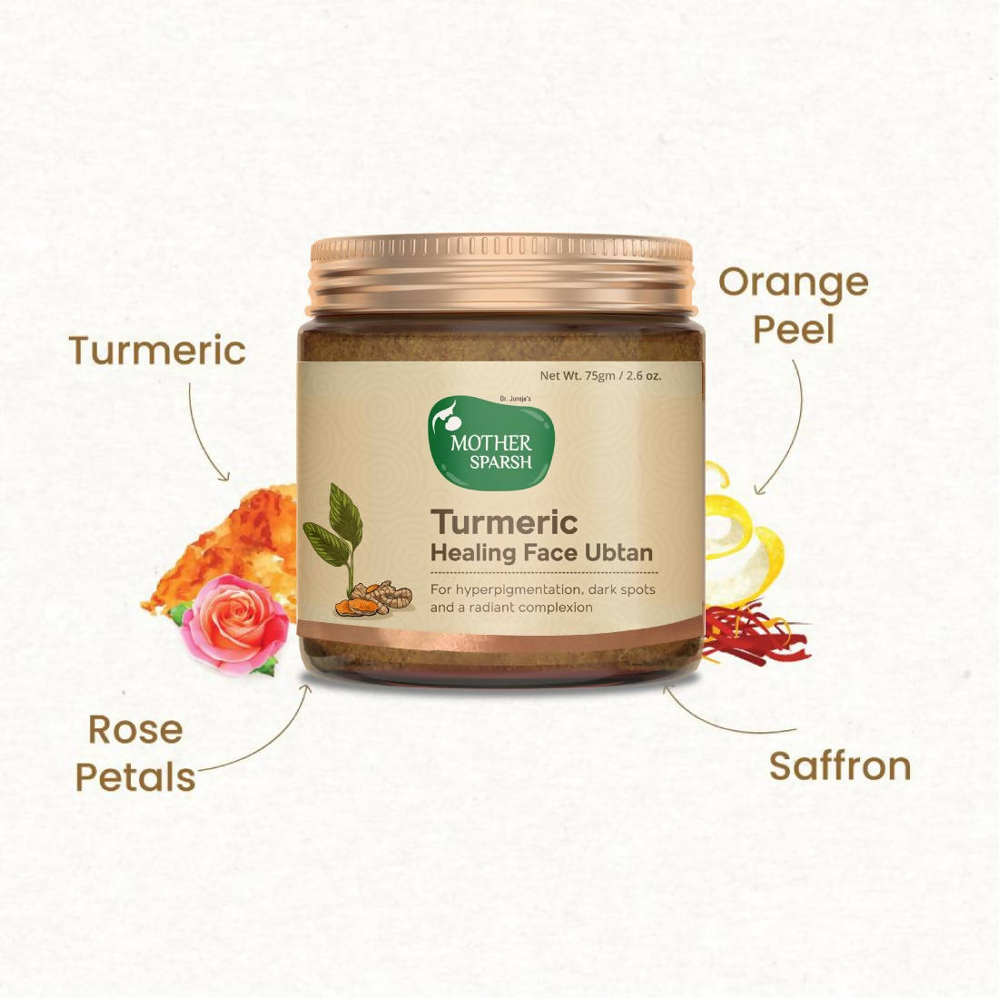Mother Sparsh Turmeric & Kashmiri Saffron Face Ubtan Powder | Grocsy