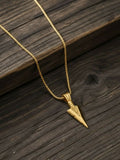NVR Men's Arrow Shaped Gold Plated Pendant with Chain | Grocsy