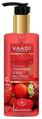 Vaadi Herbals Skin Exfoliating Strawberry Scrub Face Wash with Mulberry | Grocsy