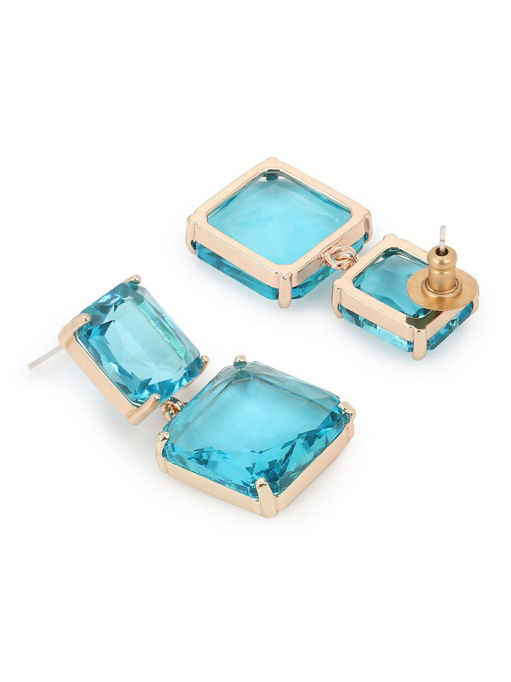 Blue Duet Stone Earrings- Ruby Raang | Grocsy