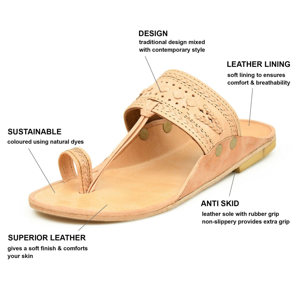Stepsoft Natural Leather Kolhapuri Chappals For Men – Party & Ethnic Wear | Grocsy