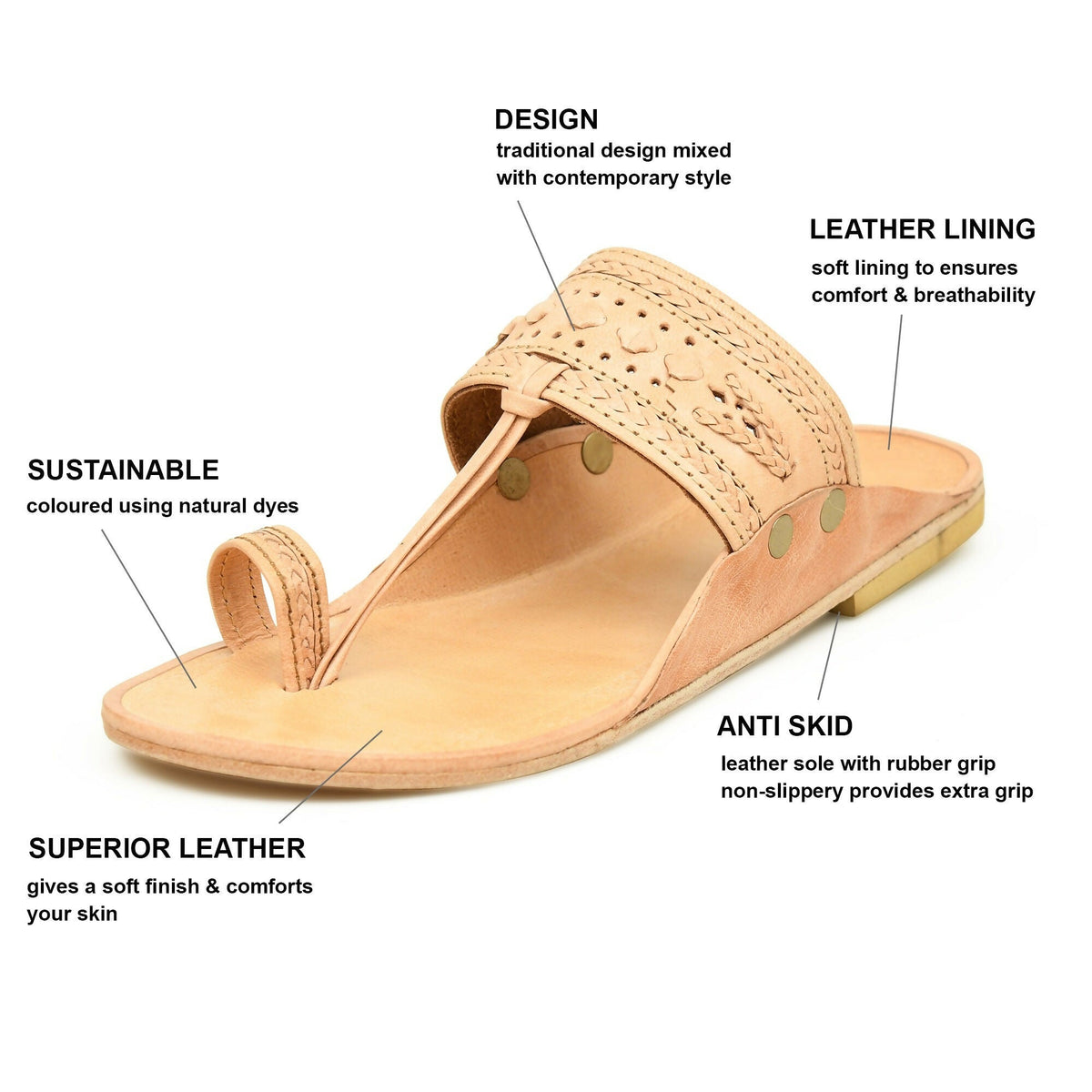 Stepsoft Natural Leather Kolhapuri Chappals For Men – Party & Ethnic Wear | Grocsy