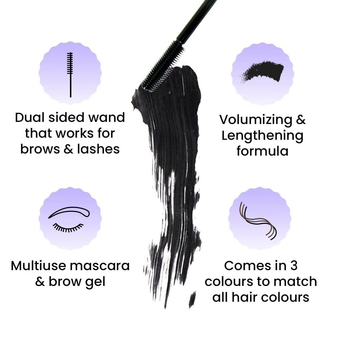 FAE Beauty 2 in 1 Brows X Lashes Brash Dual Mascara and Brow Gel - Jet Black | Grocsy