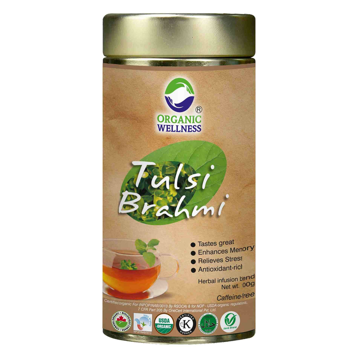 Organic Wellness Tulsi Brahmi Tin Pack | Grocsy