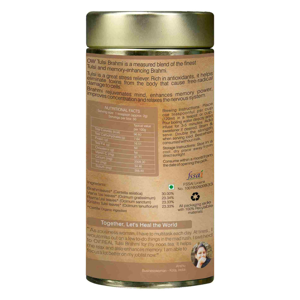 Organic Wellness Tulsi Brahmi Tin Pack | Grocsy