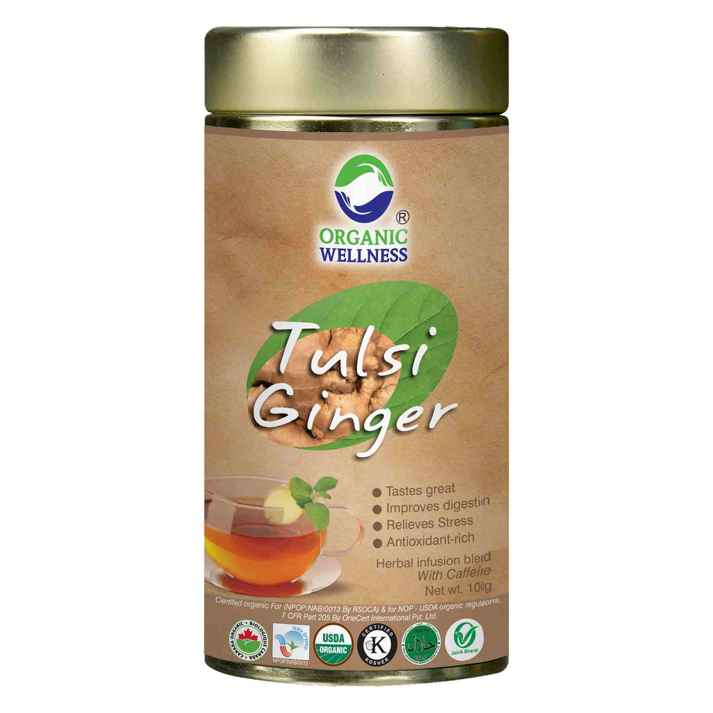 Organic Wellness Tulsi Ginger Tin Pack | Grocsy
