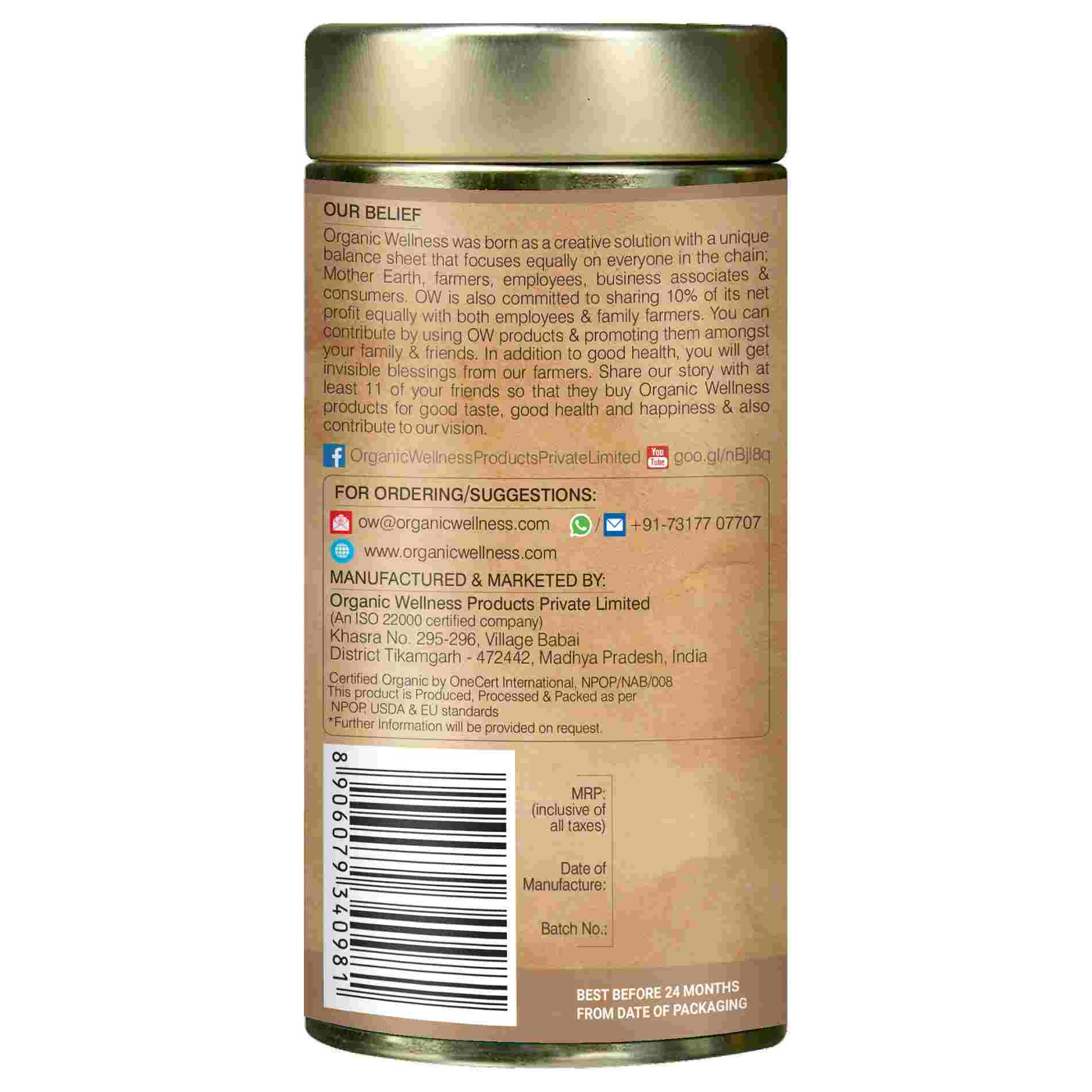 Organic Wellness Tulsi Ginger Tin Pack | Grocsy