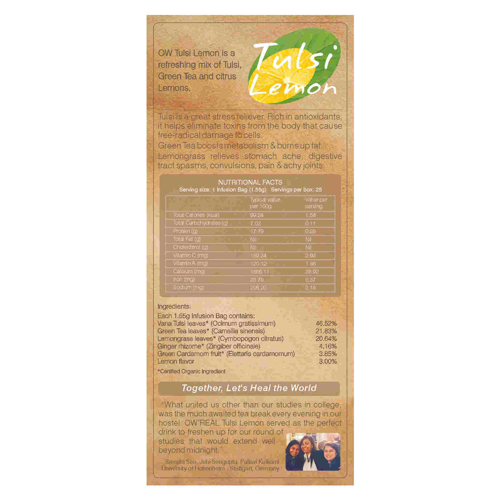 Organic Wellness Tulsi Lemon Teabags | Grocsy