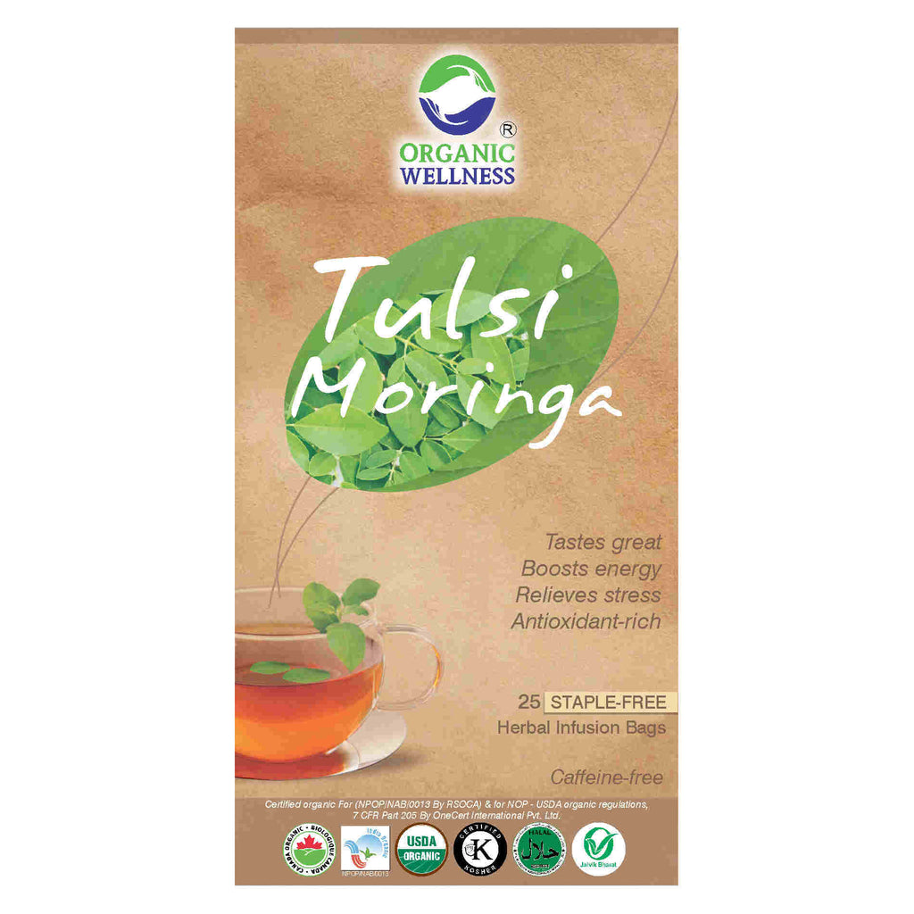 Organic Wellness Tulsi Moringa Teabags | Grocsy