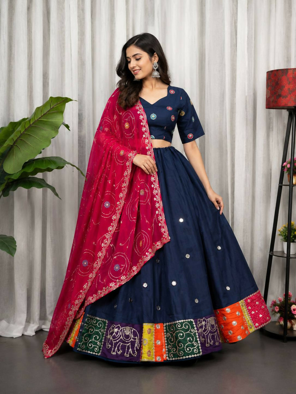 Lehenga Mart Blue Designer Navratri Lehenga Choli for Women | Grocsy