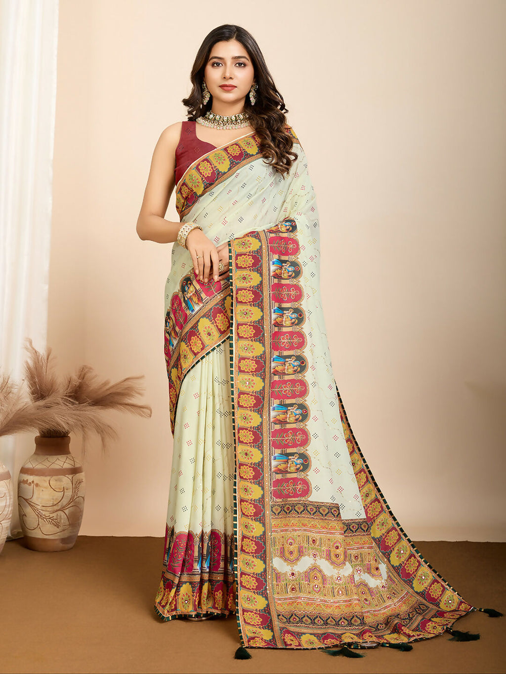 Yellow Muslin Cotton Designer Digital Printed Saree - Lavisha | Grocsy
