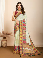 Yellow Muslin Cotton Designer Digital Printed Saree - Lavisha | Grocsy