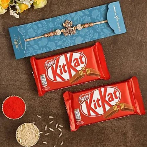 Enticing Ganesha Rakhi & Nestle Kitkat | Grocsy