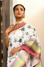 Joban Fashion Multicolor Saree Kataan Rainbow Digital Print With Embroidery | Grocsy