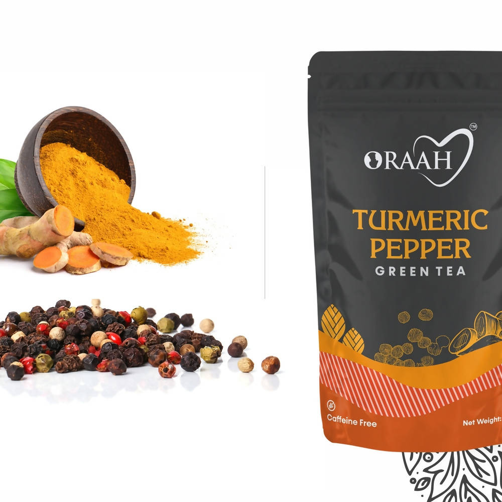 Oraah Turmeric Pepper Green Tea | Grocsy