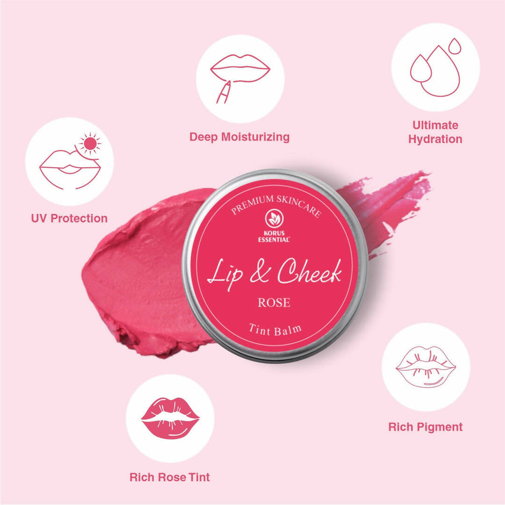 Korus Essential Rose Lip & Cheek Tint Balm | Grocsy
