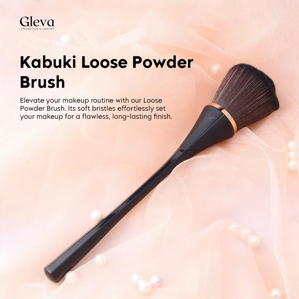 Gleva Multipurpose Professional Powder & Blush Cheek Brush - Black Brush | Grocsy