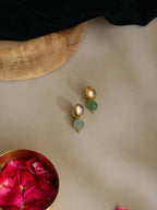 Ruby Raang Green Aventurine Kundan Studs | Grocsy