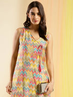 Women Multicolor Angrakha Poly Chanderi Printed Kurta - Shurma | Grocsy