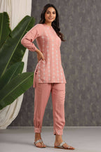Juniper Women Onionpink Rayon Embroidered Straight Kurta Sets | Grocsy