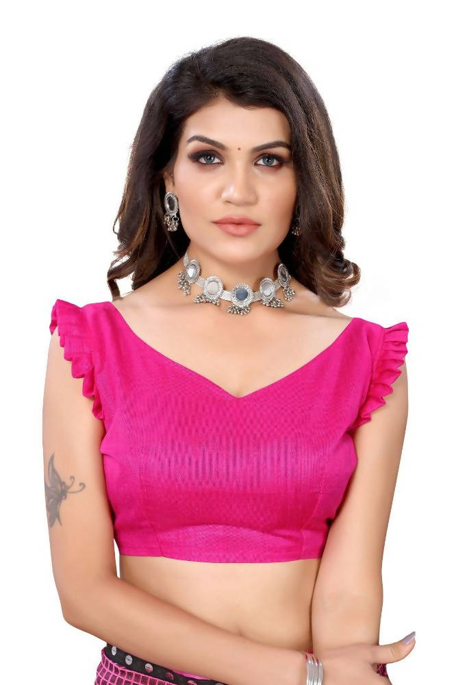 Vamika Pink Lycra Knitted Saree | Grocsy