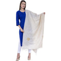 A R Silk Women's Zari Embroidery Pure Tussar Silk Light Golden Dupattas and Chunnis | Grocsy