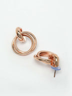 NVR Women's Western Gold-Polished Circular Metal Hoop Earrings | Grocsy