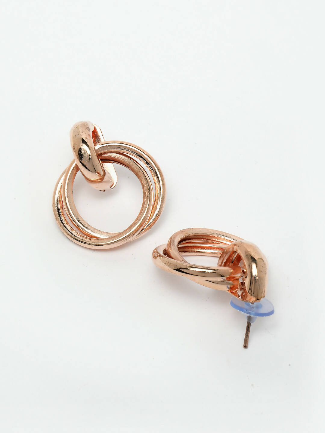 NVR Women's Western Gold-Polished Circular Metal Hoop Earrings | Grocsy